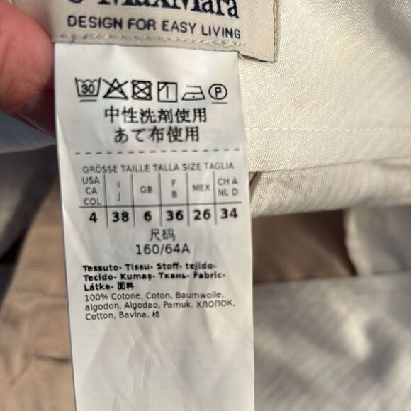 SSENSE S Maxmara beige pleated wide leg crop pants 4 small - Picture 14 of 16